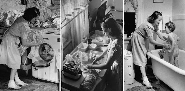 The images record what housewives had to do in the 1940s_Ha